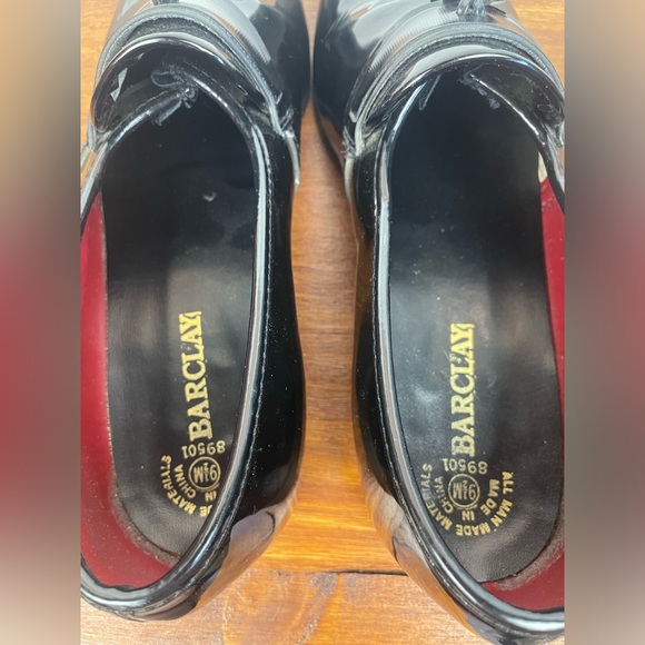 Barclay Black Tasseled Tuxedo Patent Leather Slip-on Loafers Mens Size 9.5 GUC - Picture 7 of 9